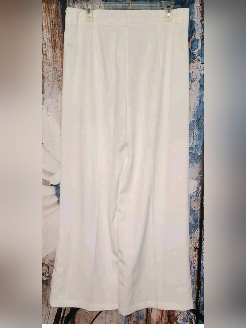 Shein Wide Leg White Dress Pants High Waist Size XL (12) Work Office Summer - Picture 3 of 4